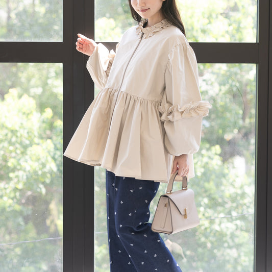 【8月22日(金)13時〜新発売】シャカシャカフリルブルゾン