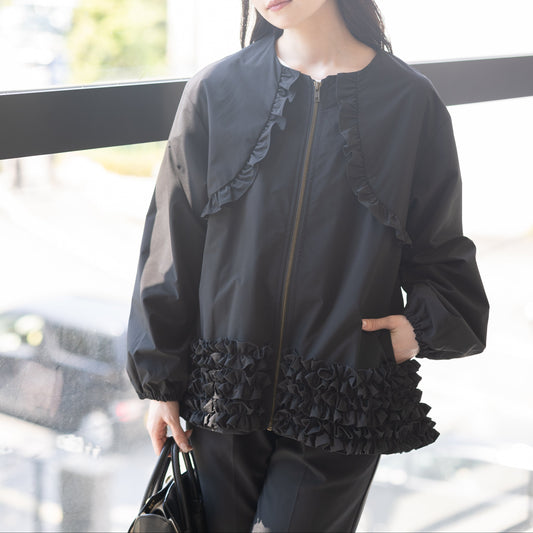 【8月22日(金)13時〜新発売】25AWシャカシャカ裾フリルブルゾン