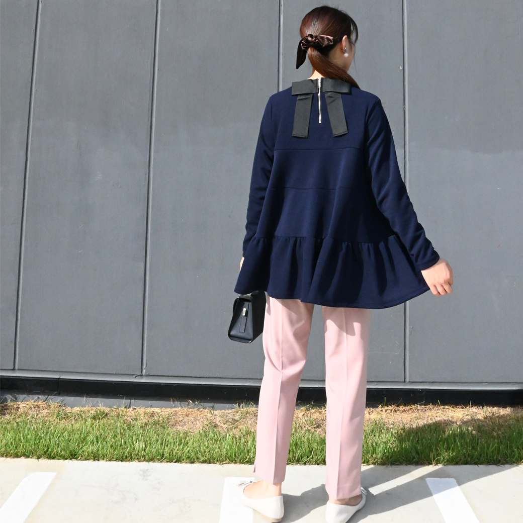 【11月9日(日)20時〜新発売】バックリボンティアードフレアトップス