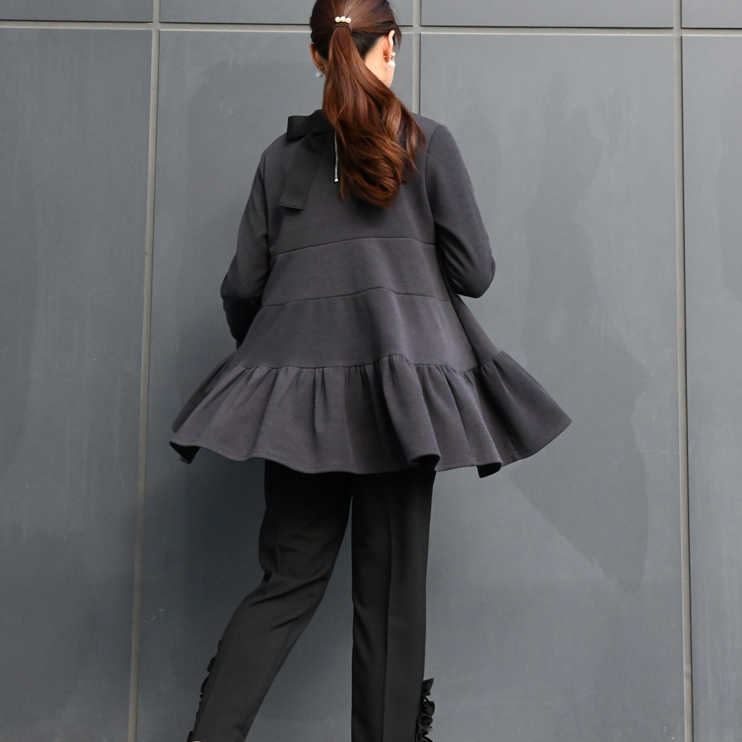 【11月9日(日)20時〜新発売】バックリボンティアードフレアトップス