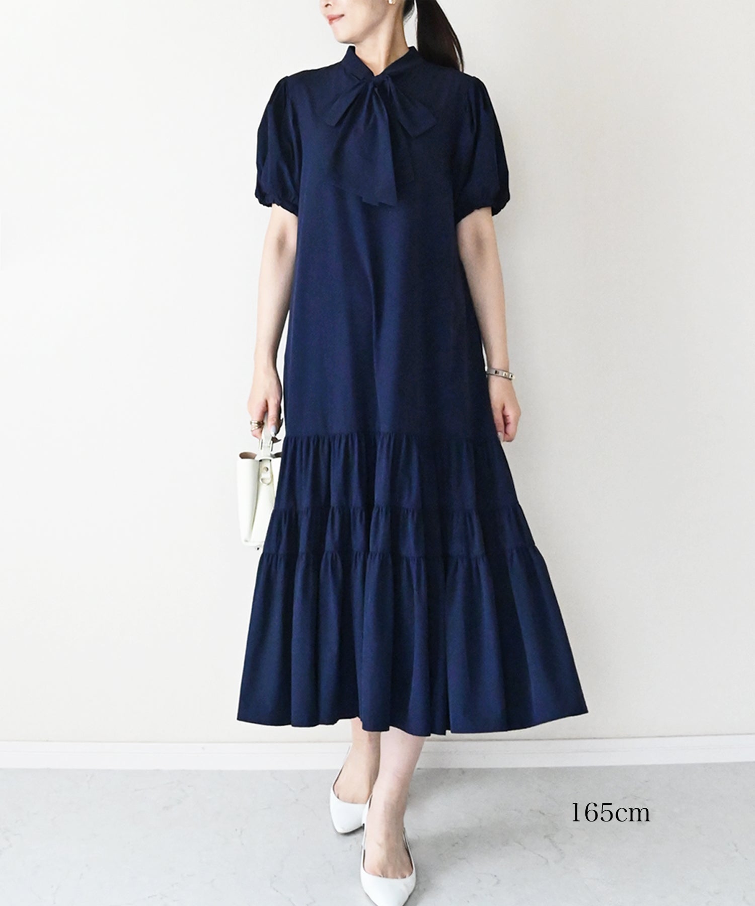 希少【FOXEY】リボン ワンピース ティアード ストレッチ（40）日本製 希少【FOXEY】リボン ワンピース ティアード ストレッチ（40）日本製