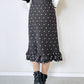 【12月5日(金)13時〜新発売】ミニドットフリルヘムニットスカート