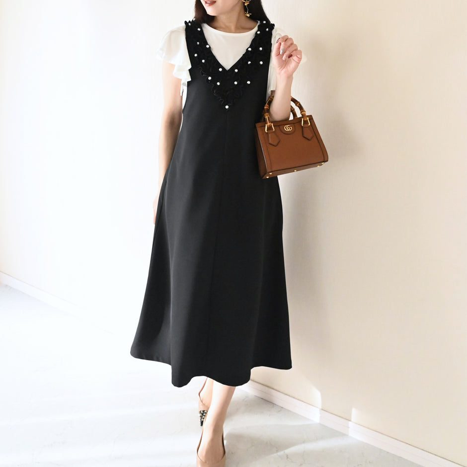 ツイストパールニットフィッシュテールスカート