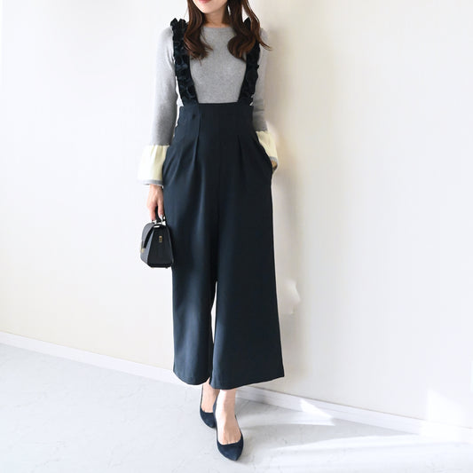 【10月10日(金)13時〜新発売】フリルストラップサロペットパンツ