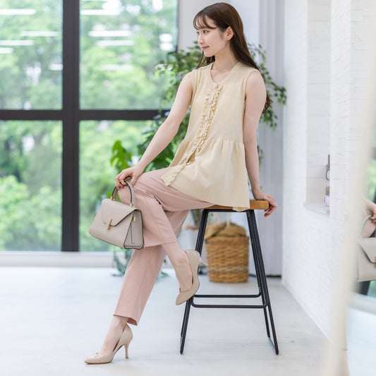 【6月22日(日)20時〜新発売】接触冷感シアーフリルペプラムジレ