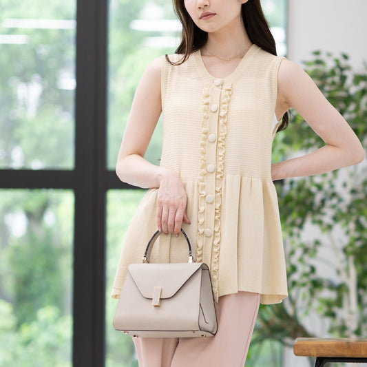 【6月22日(日)20時〜新発売】接触冷感シアーフリルペプラムジレ