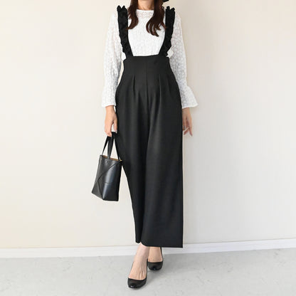 【10月10日(金)13時〜新発売】フリルストラップサロペットパンツ