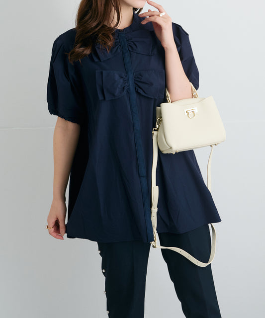 【4月5日(日)20時〜新発売】ノーブルリボンチュニックブラウス