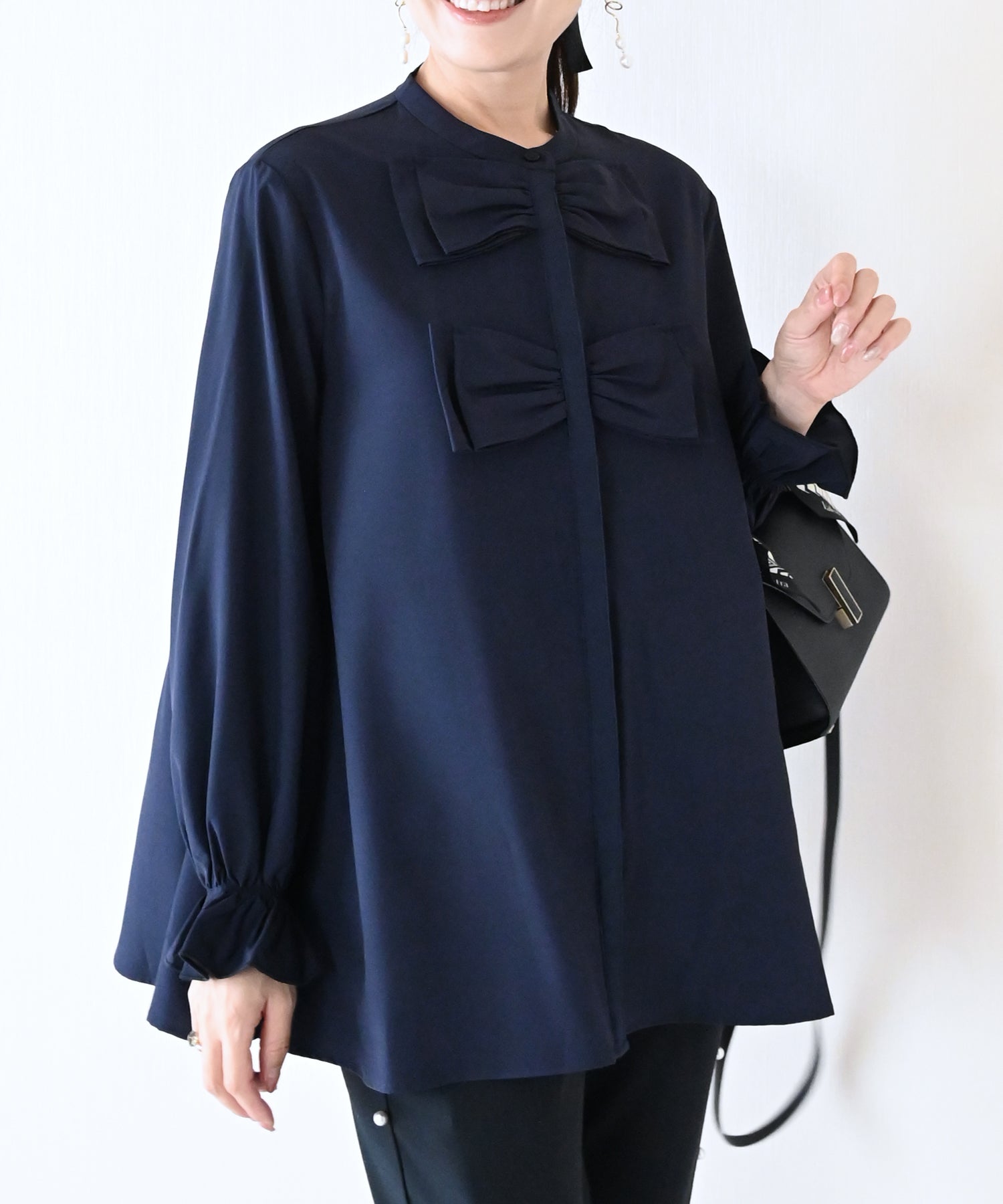 予約販売中】ノーブルリボンチュニックブラウス (長袖) – Neige