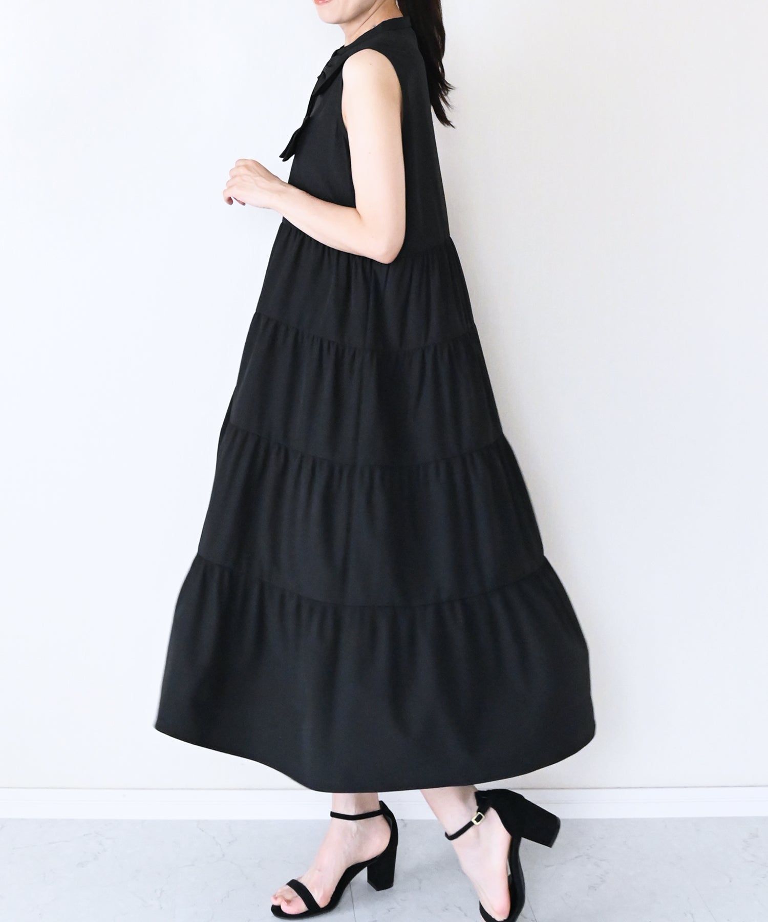 6月21日(日)20時〜新発売】ノーブルリボンティアードワンピース