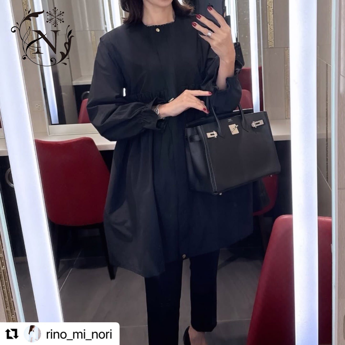 ギャザーフリルドローストコート