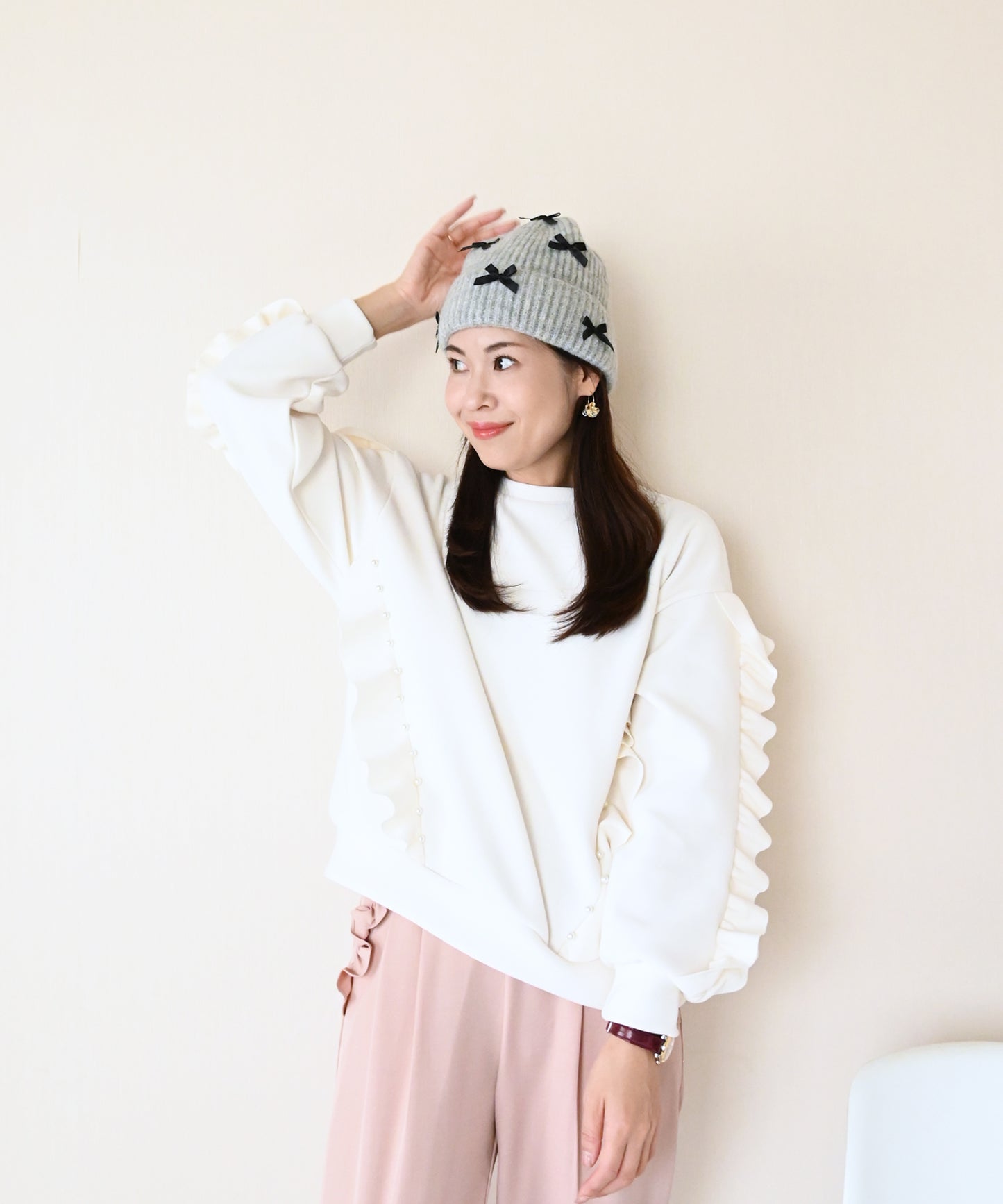 【11月16日(日)20時〜新発売】リボンニット帽/公式ショップ限定　