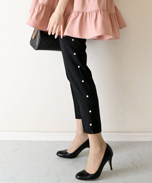 【4月26日(日)20時〜再入荷】サイドパールテーパードパンツ