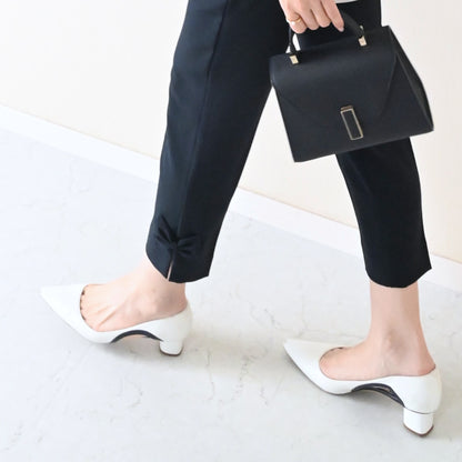 裾サイドリボンテーパードパンツ