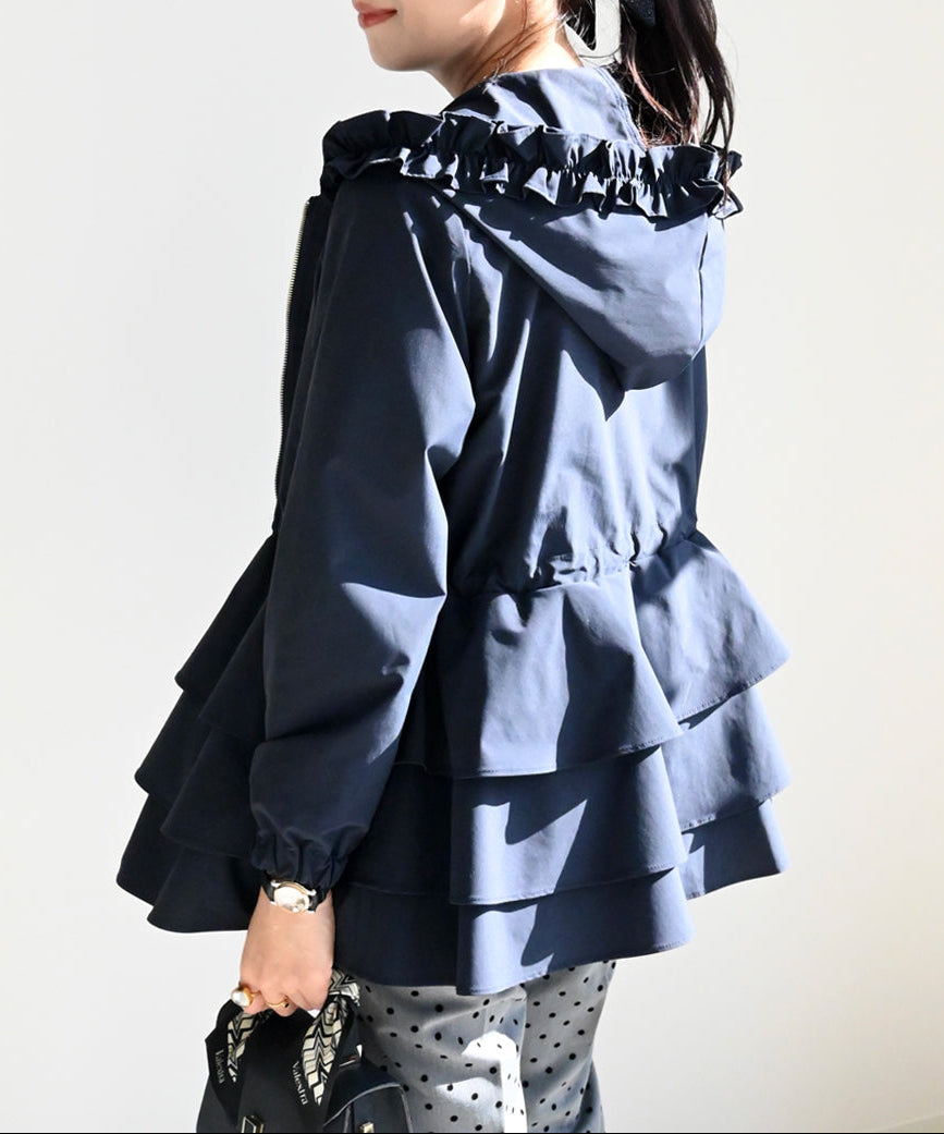 シャカシャカティアードフリルパーカー(ポケット付き) – Neige