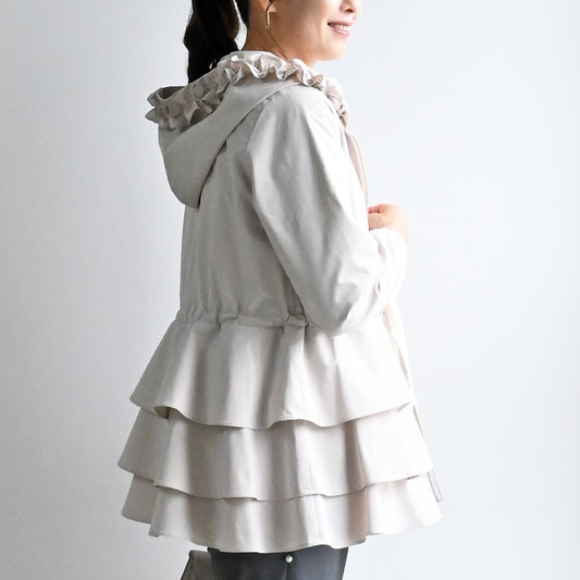 【2月26日(木)20時〜予約割特典販売開始】シャカシャカティアードフリルパーカー（ポケット付き)