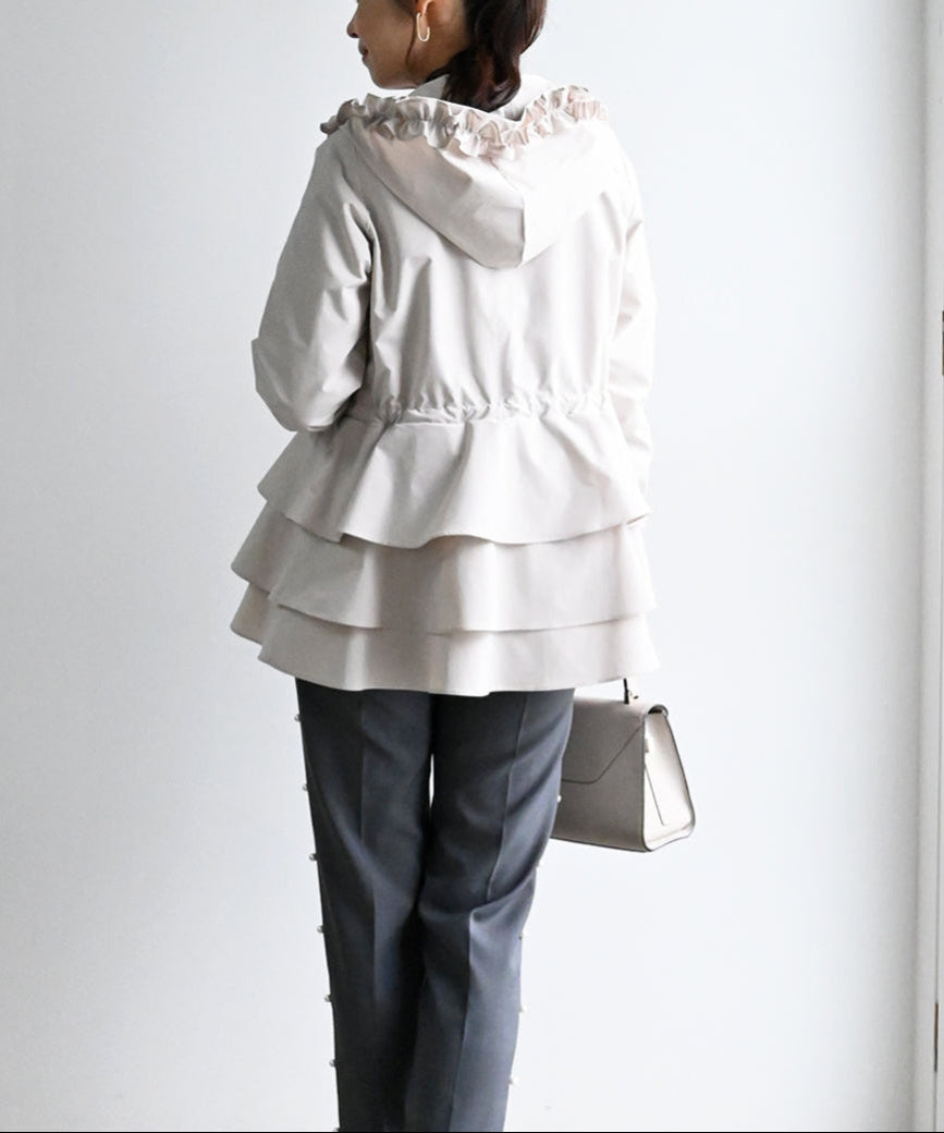 シャカシャカティアードフリルパーカー(ポケット付き) – Neige