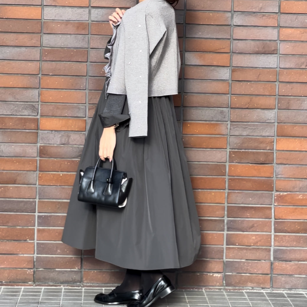 【11月9日(日)20時〜新発売】タフタフレアスリーブワンピース