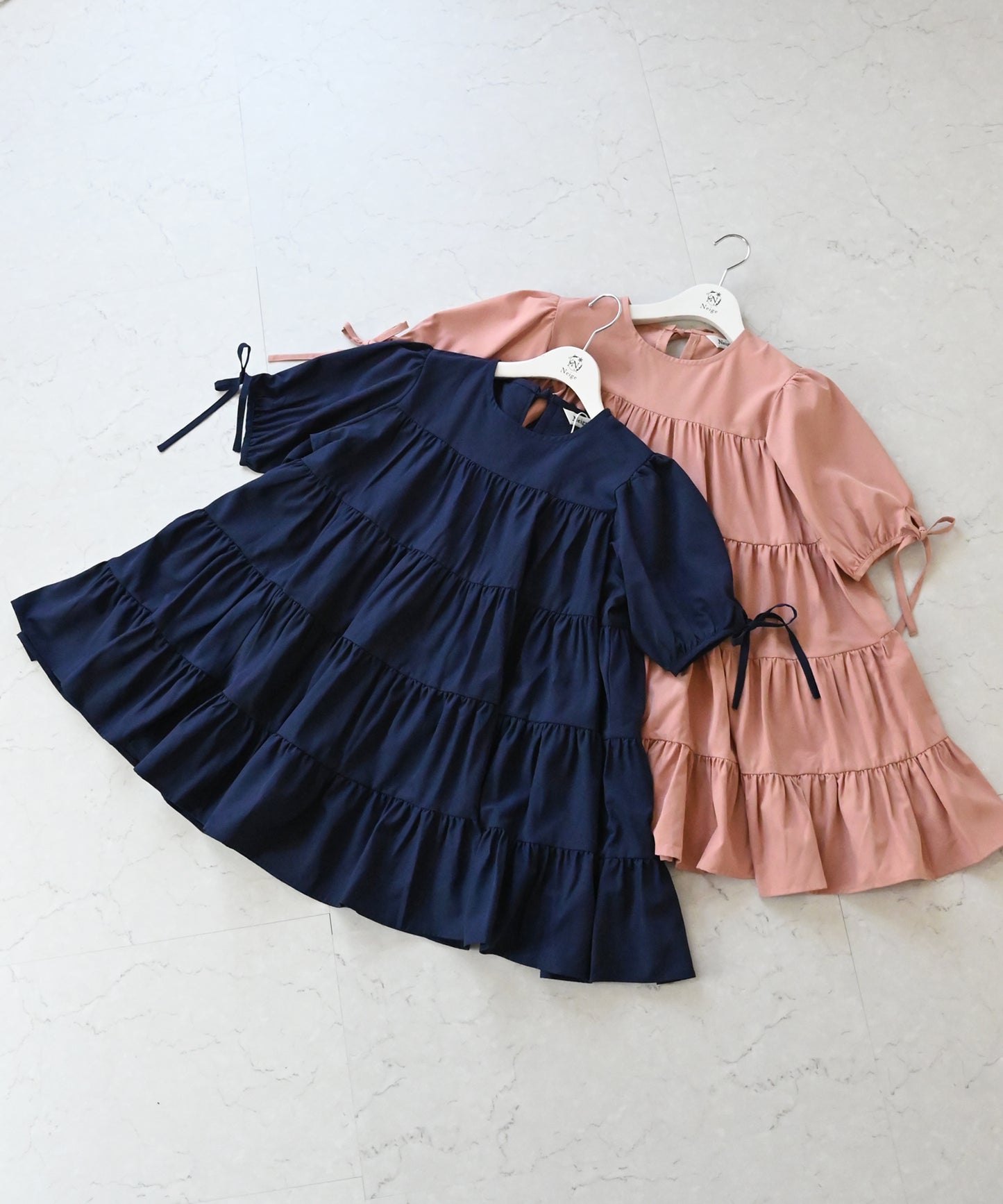 【5月10日(日)20時〜再入荷】新色登場お袖リボンティアードチュニックワンピース