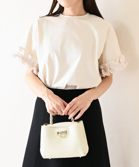 【4月26日(日)20時〜新発売】タックフリルスリーブカットソー