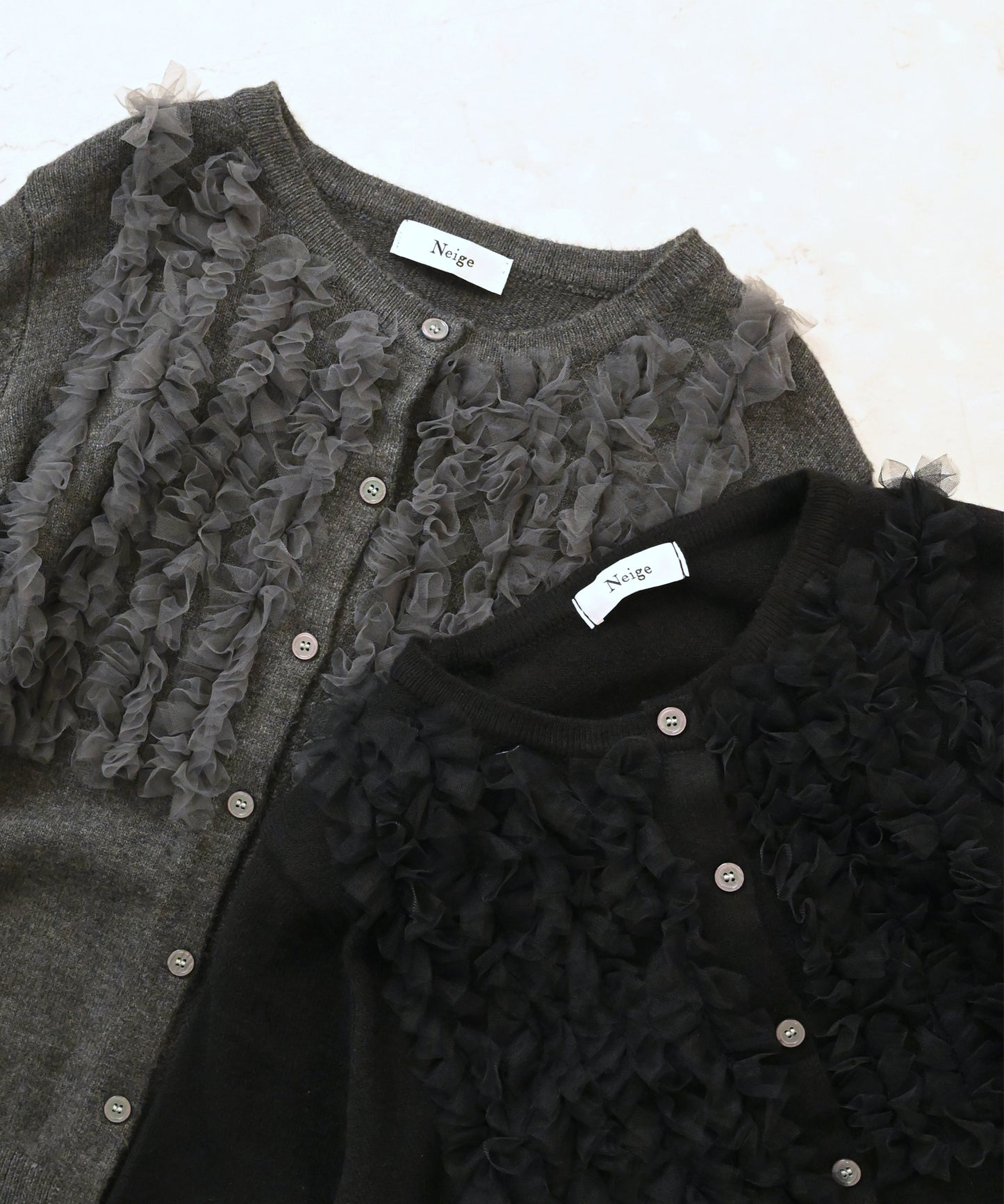 【1月4日(日)20時〜新発売】チュールフリルラッフルカーディガン　