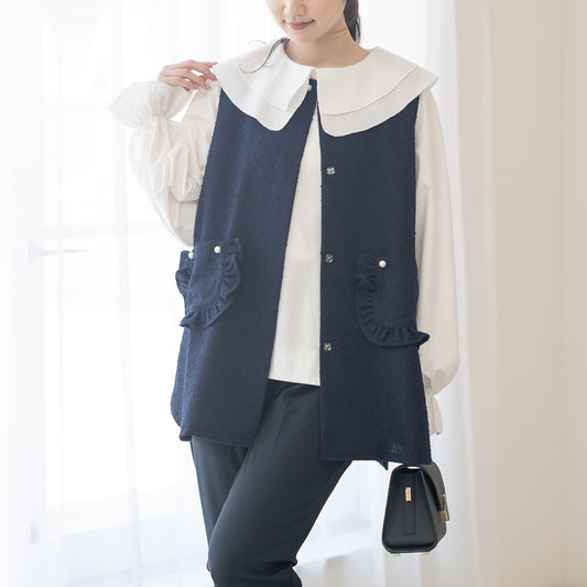 フリルポケットツイードジレ　　　　