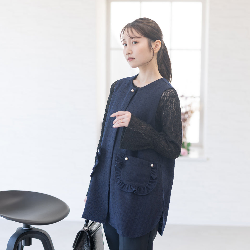【8月17日(日)20時〜新発売】25AW フリルポケットツイードジレ　　　　