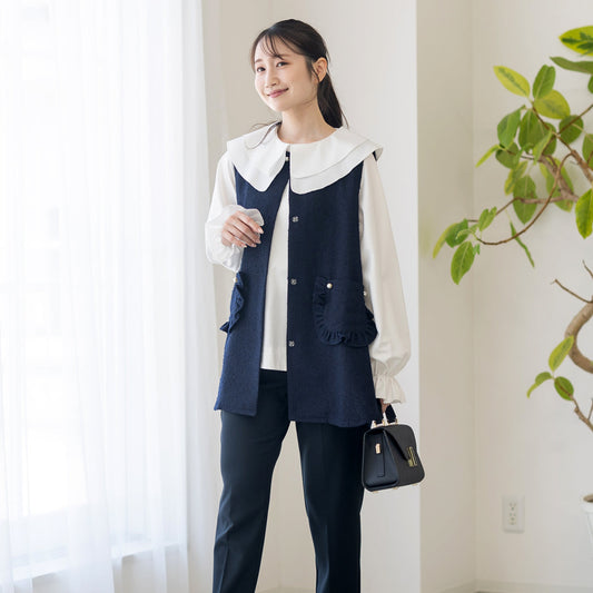 【8月17日(日)20時〜新発売】25AW フリルポケットツイードジレ　　　　