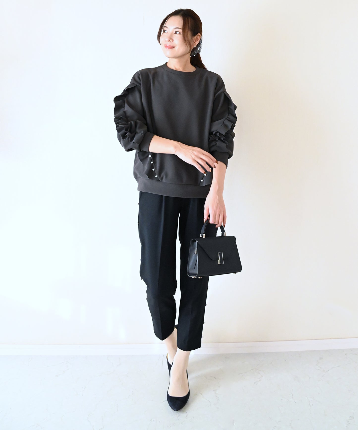 【新色グレーも12月21日(日)20時〜再入荷】パールリュクス裏起毛トップス