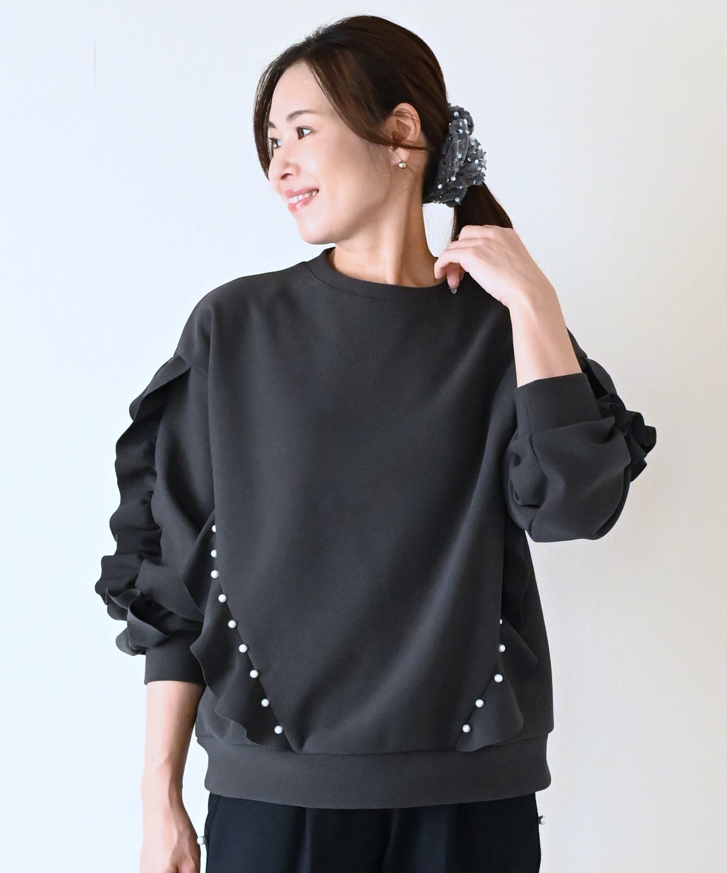 【新色グレーも12月21日(日)20時〜再入荷】パールリュクス裏起毛トップス