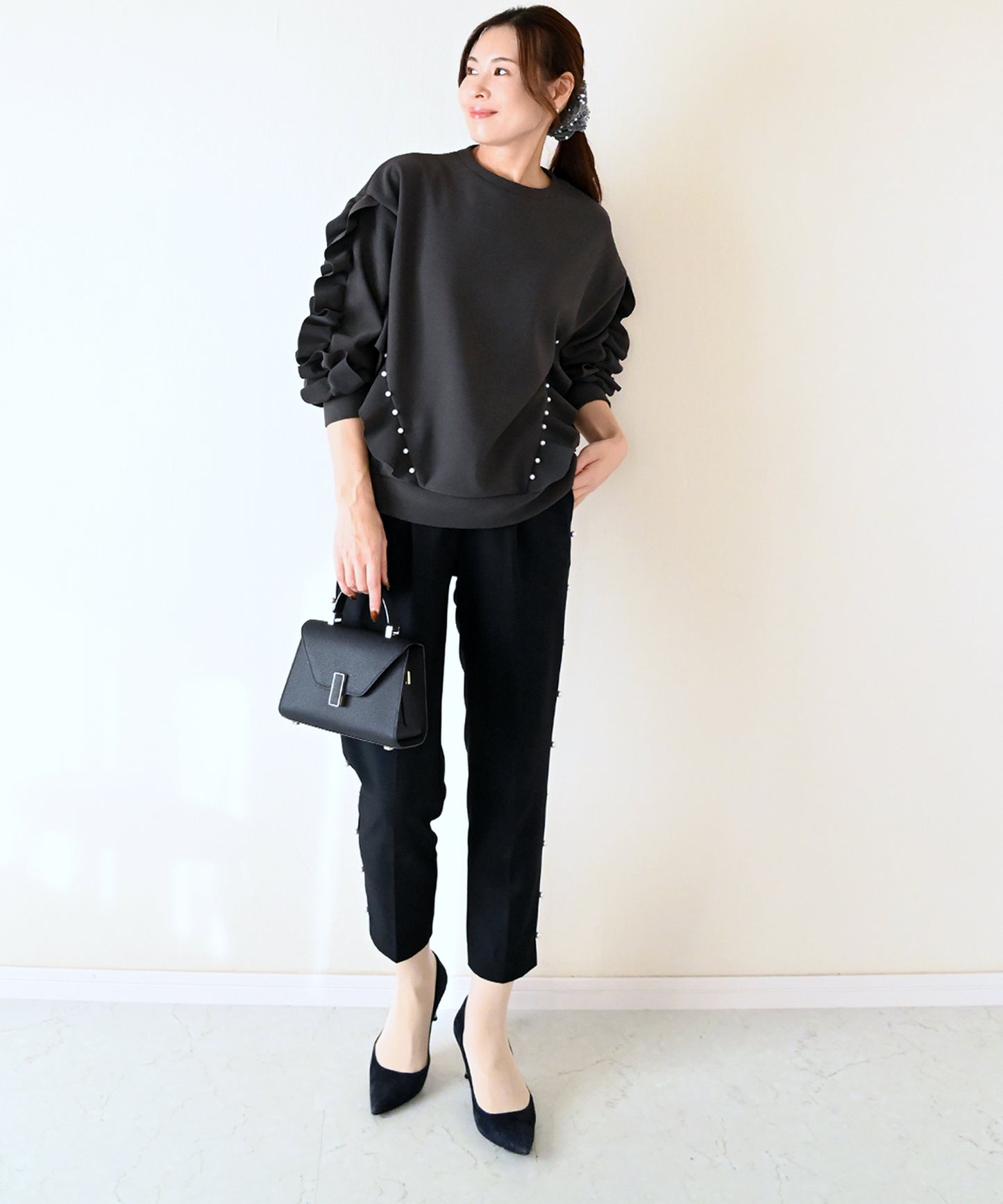 【新色グレーも12月21日(日)20時〜再入荷】パールリュクス裏起毛トップス