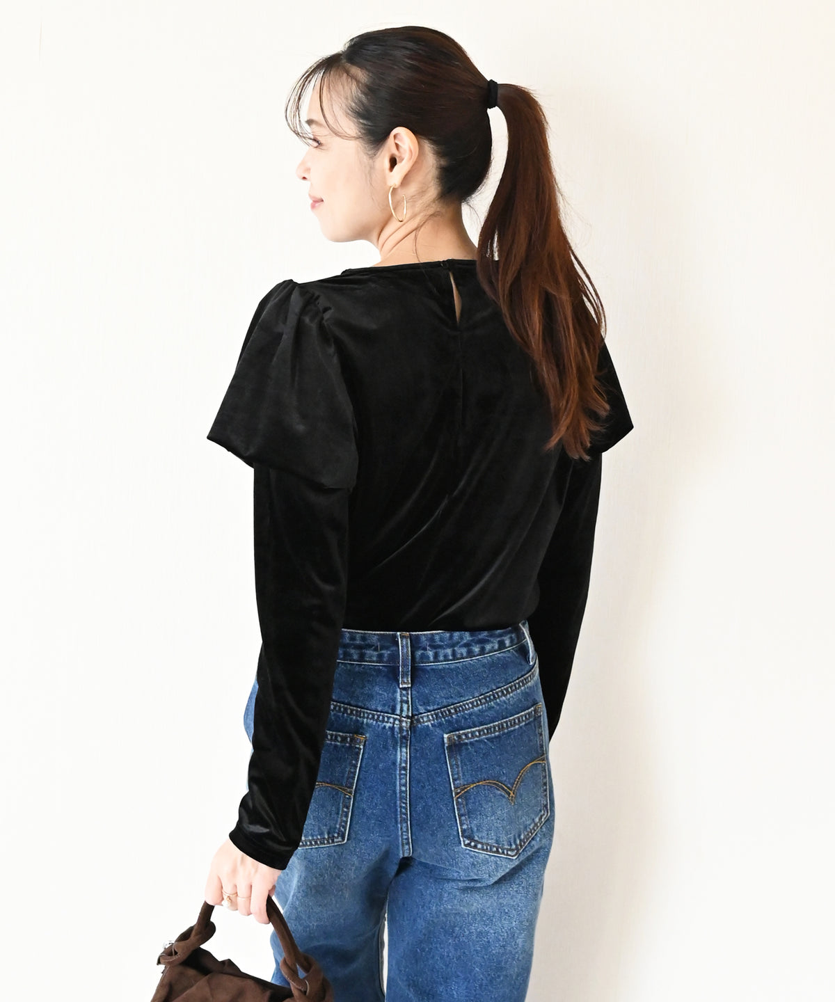 【9月20日(日)20時〜新発売】ベロアパフスリーブトップス
